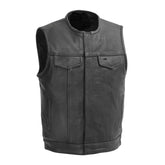 Leather biker vest for the usa